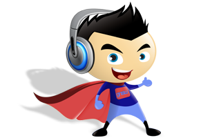 Mascota superhéroe de GIGA Net